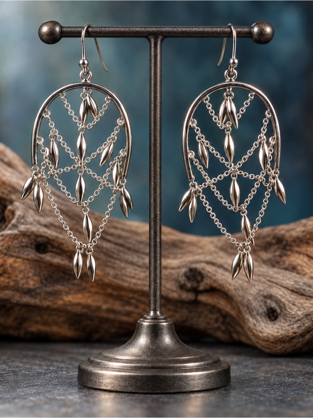 Stella & Dot Helai Chandelier Earrings Silver-Tone 2.5″ New in Box